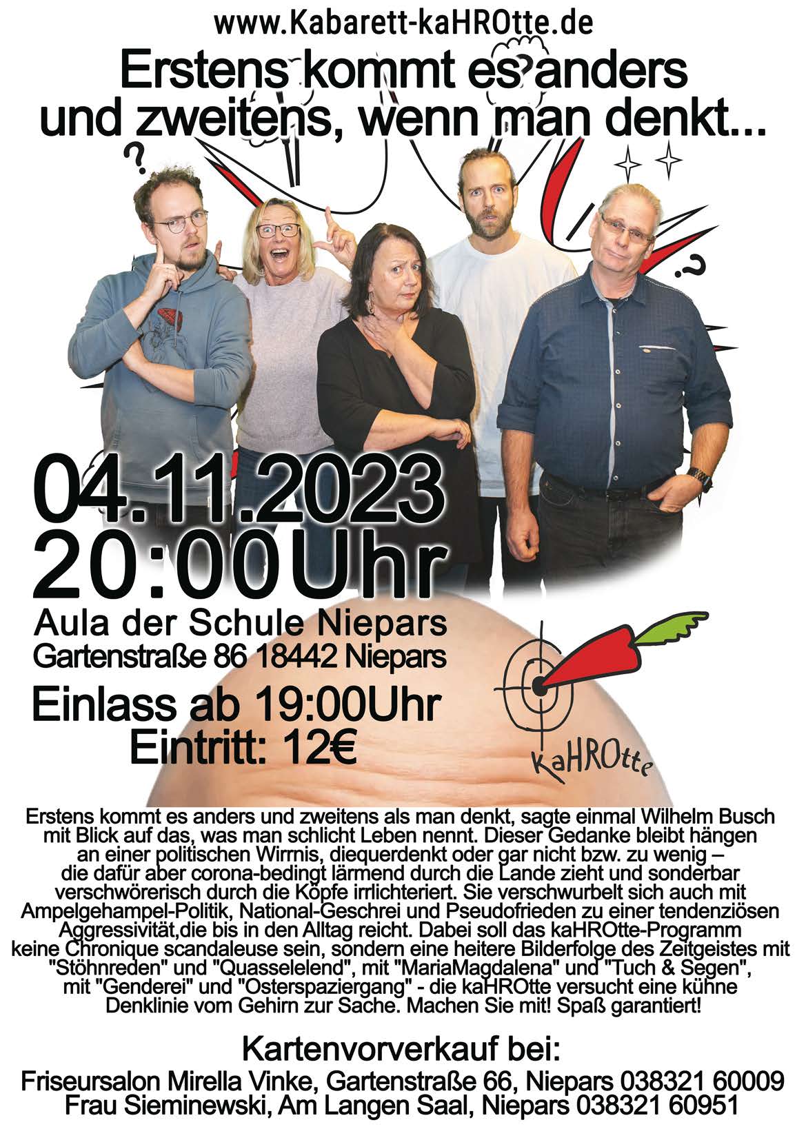 Kabarett "Erstens kommt es anders und zweitens, als man denkt..." Amt Niepars